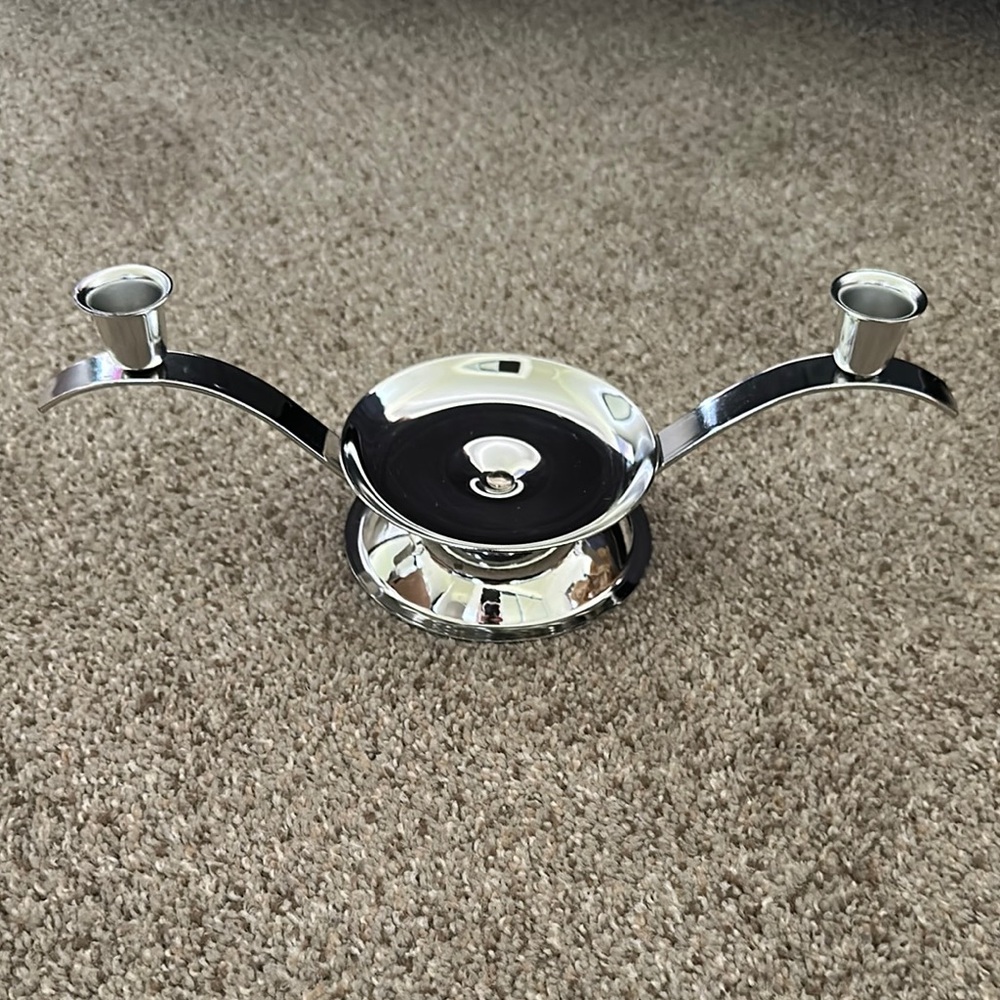 3 in 1 Silver Chrome Candle Holder